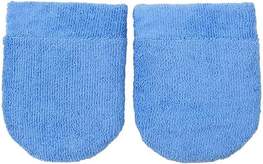 2/4pcs Soft Microfiber Car Waxing Applicator Mitts Polishing Sponge Finger Wax Foam Washing Pad Auto Detailing Cleaning Tools(Blue 2pcs)