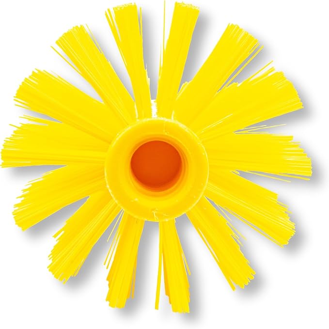 SPARTA Multi-Purpose Valve Brush Pipe Brush, Round Brush with Polyester Bristles, Color Coded for Commercial Cleaning, Kitchen, Restaurant, Bathroom, Plastic, 7.1 X 4 X 7.1 Inches, Yellow, (Pack of 6)