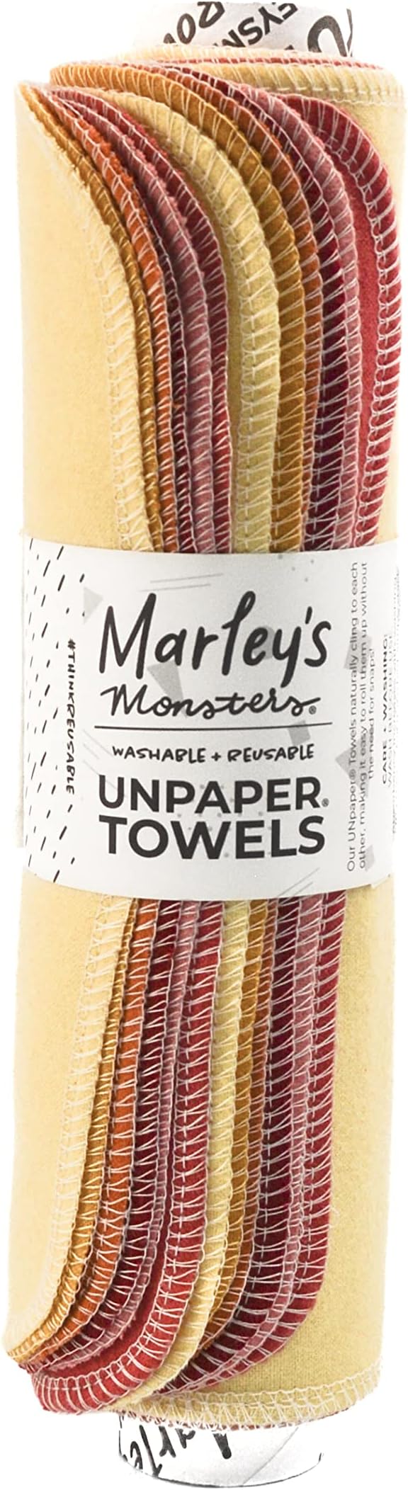 Marley's Monsters UNpaper Towels - 12 Count roll, Reusable Paper Towels Cotton, Tree Free (Desert Rose)