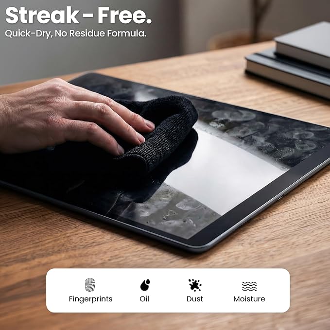 EVEO® Screen Cleaner Spray Kit (Streak-Free) TV Screen Cleaner for Smart TV, LCD, LED, OLED | Computer Screen Cleaner Spray and Wipe Microfiber Cloth - TV, Monitor, Laptop, iPad, Car - 6.7oz 2 Pack