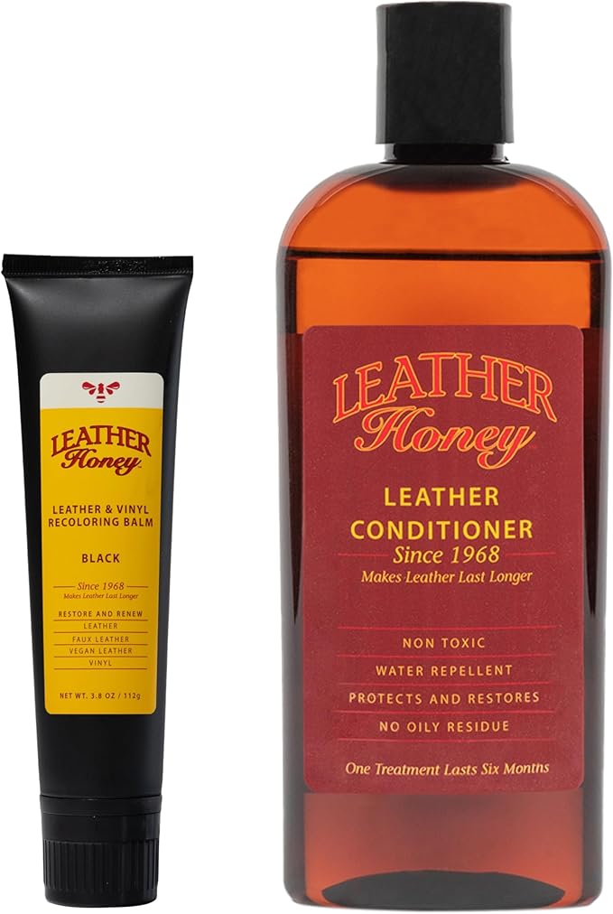 Leather Honey 8oz Conditioner & Black Recoloring Balm