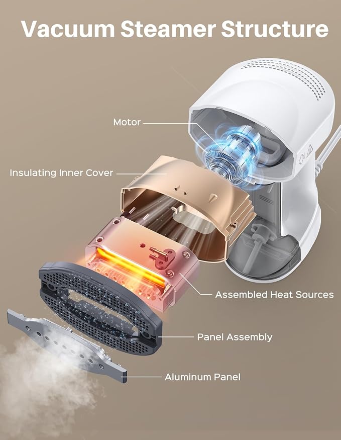 Sweepulire Vacuum Steamer for Clothes, 3500Pa Suction, Steam & Dry,110-120V