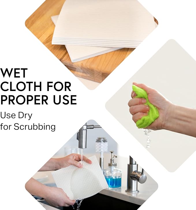 Swedish Wholesale Dishcloths Reusable 8" x 7" Sponge Cloths, Bulk 10 Pack of High Absorbent Cellulose Dish & Kitchen Cleaning Hand Towels, Wring to Dry & Machine Wash, Odor Resistant, Orange