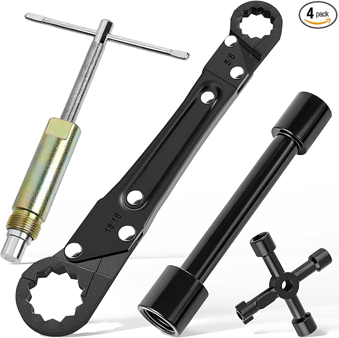 Plumbing Tools, Angle Stop Removal Tool with compression sleeve puller tool 1/2, Quick Repair Plumbing Wrench Kit for Installing/Removing Compression Rings, Nuts and Angle Stops