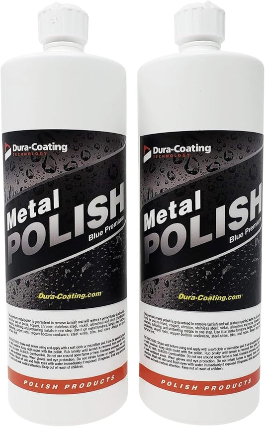 DURA-COATING TECHNOLOGY, Blue Premium Metal Polish - Perfect Brightener and Scratch Remover for Aluminum Wheels, Diamond Plate, Stainless Steel, Copper, Brass, & Nickel - (1/2 Gallon Bottle)