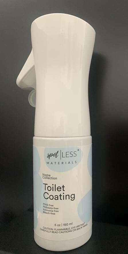 spotLESS MATERIALS Toilet Coating Spray for Ceramic & Porcelain Bowls, Liquid Surface Coating Designed for Easier Routine Cleaning, Helps with Toilet Rings and Daily Buildup, PFAS-Free, 5 oz