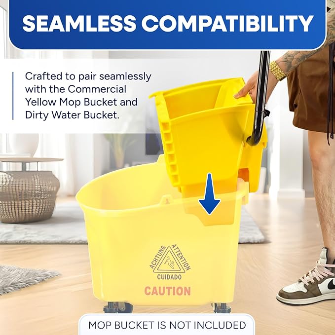 Plastic Prince Mop Wringer Only Side Press Wringer Replacement for Plastic Prince 26-Quart or 35 Quart Commercial Mop Bucket on Wheels, Yellow