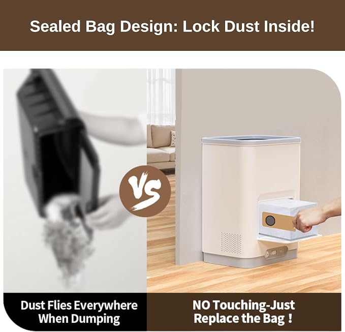 Touchless Vacuum Automatic Dustpan Cleaner Pet Hair Remover Vacuum Cleaner with Dust Bag Electric Dustpan for Sweeping Hair Vacuum for Salons Food Dirt Kitchen