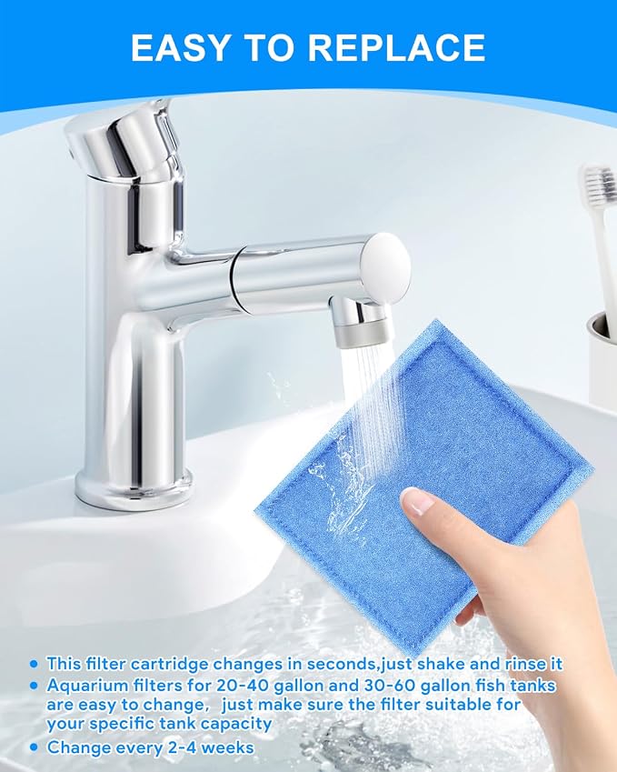 20PCS Fish Tank Filters, Aquarium Filter Cartridge Compatible with Rite-Size C & Fit for EZ-Change #3 20-40/30-60 Gallon Fish Tank Power Filter Replacement, #3 Fish Tank Filter