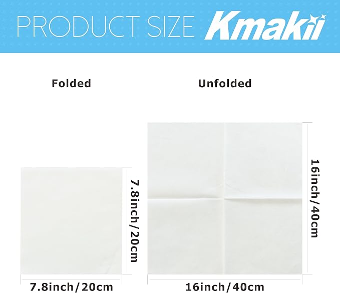 KMAKII White Disposable Dinner Napkins Linen-Feel Colored Paper Napkins Premium Cloth Like Napkins Ideal For Restaurant, Events, Weddings&Party,50 Pack 16 x 16 inches