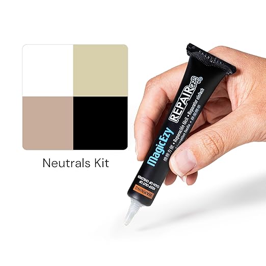 MagicEzy Tile Repair Kit: Porcelain Repair Kit - Ceramic Tile Repair Kit - Mix and Match Colors - Acrylic, Stone, Fiberglass - Wall Touch Up (Neutrals Kit)