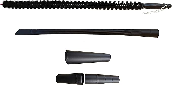 Vacuum Attachment for Dryer Vent, Crevice Cleaning Tool for Clothes Dryer with Lint Trap Brush and Flexible Hose. Duct Cleaner Kit. Designed By Dryer Vent Cleaning Technicians.