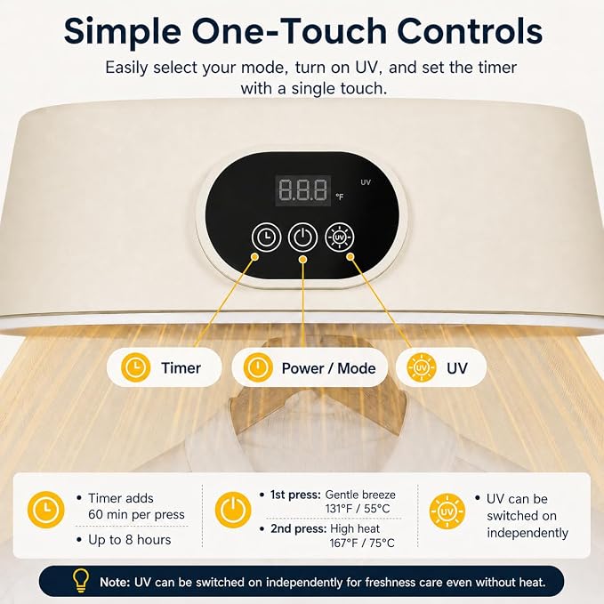 Portable Clothes Dryer, 2-in-1 Hanging & Desktop Laundry Drying | 8H Timer, Foldable, Low Noise, Fast-Drying Compact Dryer for Home Underwear, RVs, Apartments, Travel, Dorm