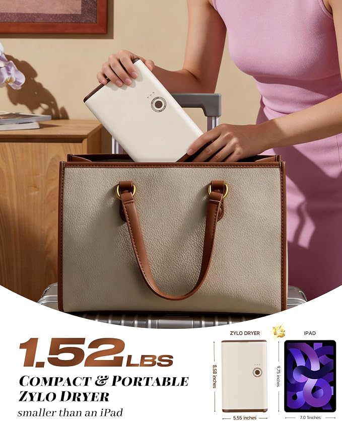 Portable Dryer for Clothes, 3/6/9-Hr Timer, Fragrance Disc, UV Care Light | Mini Compact Foldable Clothes Dryer Machine, Low Noise, Energy Saving, for Laundry Apartment RV Hotel Dorm