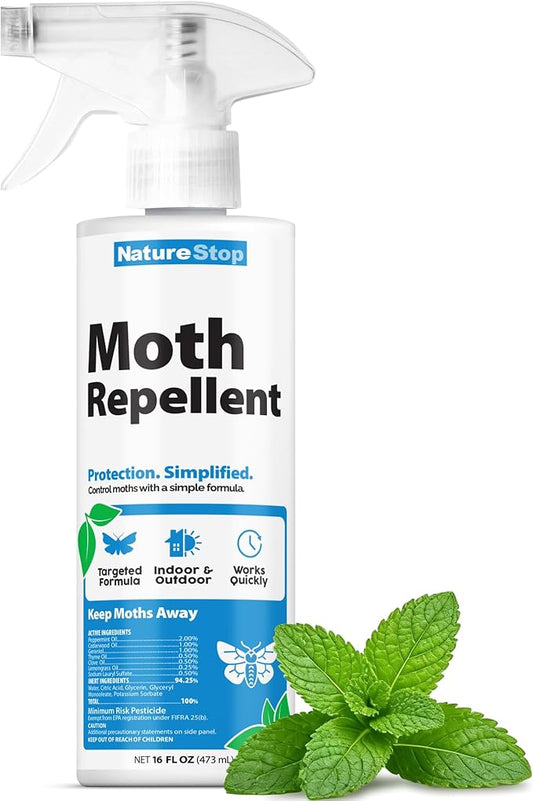 Moth Repellent Spray – Helps Deter Moths from Closets, Clothing & Fabric Surfaces, 16 oz (475mL)