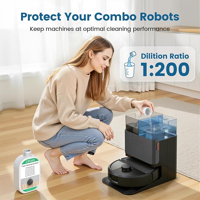 CPLIKE 2 Pack Floor Cleaning Solution Compatible with Roomba Plus 405/4020 / 505/507 Max 705/707 Combo Robots, Mopping Concentrate for 400 (4000), 500 & 700 Series, 10.1 fl oz