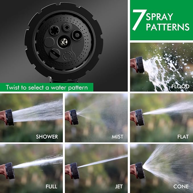RESTMO Heavy Duty Hose Nozzle, Metal Garden Water Hose Sprayer, Thumb Control, On Off Valve, High Pressure Nozzle Sprayer for Watering Plants, Car and Pet Washing