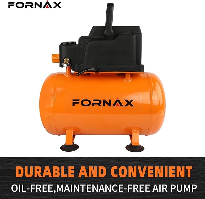 FORNAX 3 Gallon Portable Air Compressor, 110 PSI Hot Dog Air Compressor, Oil Free