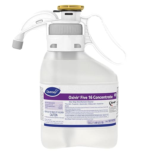 Oxivir Diversey 5019296 Five 16 One-Step Hospital Strength Disinfectant Liquid Cleaner, Accelerated Hydrogen Peroxide, SmartDose Concentrate, 1.4-Liter
