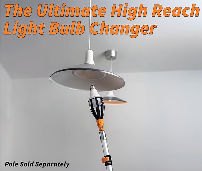 Ceiling Fan Blade Duster Cleaner with 4-14 ft Extension Pole and Light Bulb Changer Attachment Kit // Flexible Fan Cleaner for Ceiling Fan // High Reach Light Bulb Changer Grabber