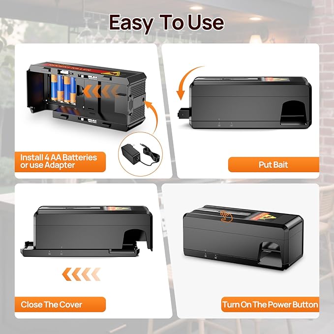 Electric Rat Mini Trap,Mouse Trap Indoor,Powerful Voltage Instantly Kills Rats and Mice,Upgraded Rodent Zapper for a Pest-Free Home (Electric Mini Rat Trap)