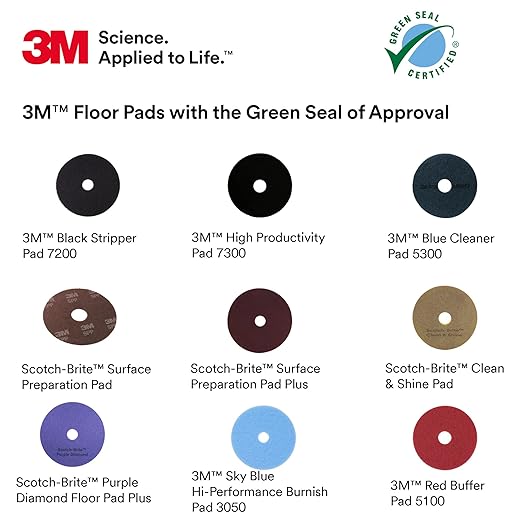3M 7300 Black 12-Inch High Productivity Pad (5 per Case)