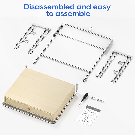 Plastic Grocery Bag Holder,Plastic Bag Organizer with Wooden Drawers Base for Grocery Store, Supermarket, Restaurant, Business