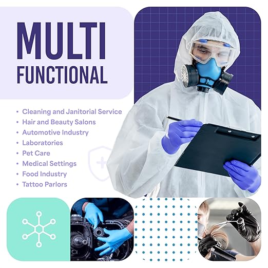 Medtecs Nitrile Gloves Disposable – Available in 200 & 2,000 pcs – Medical Grade, Chemo-Rated, 4 mil, Latex-Free, Powder-Free – Exam Gloves with Textured Fingertips – 200 pcs