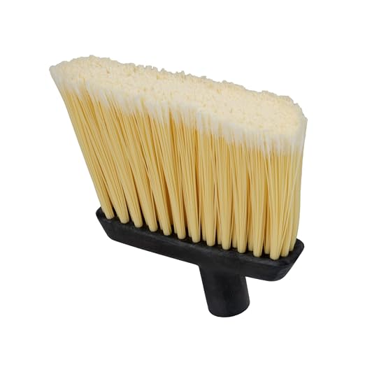Sparta Duo-Sweep Flagged Angle Broom Head with Frayed Bristles, Heavy Duty Broom Head for Sweeping Fine Dust and Debris, 12" Long, 1 Count, Natural
