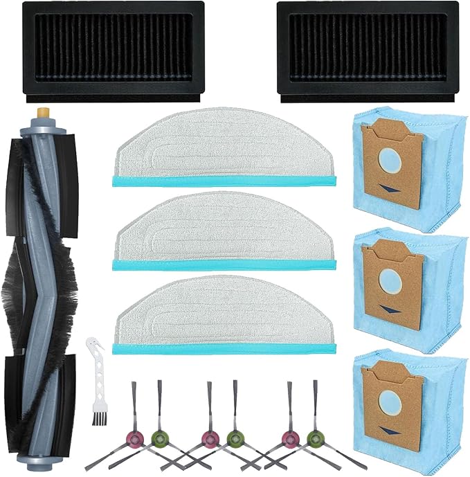 Replacement Accessories Kit for Yeedi Cube Robot Vacuum | Replacement Parts for Yeedi by ECOVACS Cube, Main Brush Side Brush Hepa Filter Mop Pads Dust Bags Cleaning Tool Spare Parts