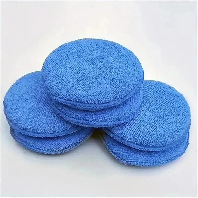 Compatible for 5/10Pcs Car Detailing Applicator Pads Wax Polish Microfiber Round Foam Sponges Soft Cleaning Tools(Grey 5Pcs)