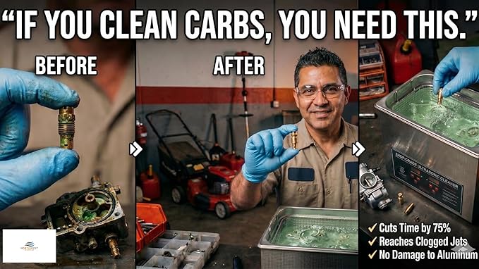 NORTHWEST ENTERPRISES Ultrasonic Cleaner Solution for Carburetors and Engine Parts. Industrial Strength Concentrated Washing Compound for Ultrasonic Machines & Immersion Washers - Makes 11 Gallons!