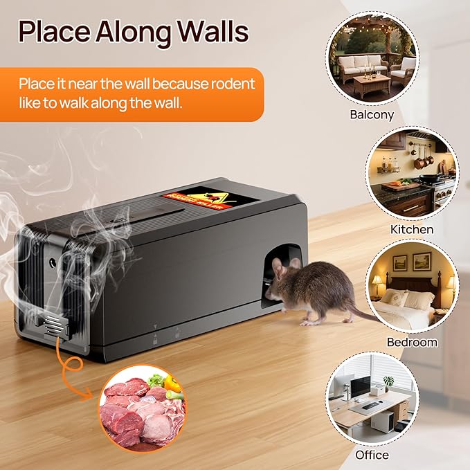 Electric Rat Mini Trap,Mouse Trap Indoor,Powerful Voltage Instantly Kills Rats and Mice,Upgraded Rodent Zapper for a Pest-Free Home (Electric Mini Rat Trap)