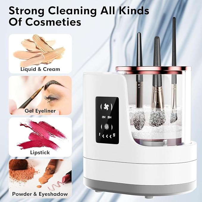 Makeup Brush Cleaner 3-in-1 Electric Makeup Brush Cleaner and Dryer Washing and Quick Drying, Fits All Sizes of Makeup Brushes and Sponges, Portable Beauty Care Tool Gift makeup tool