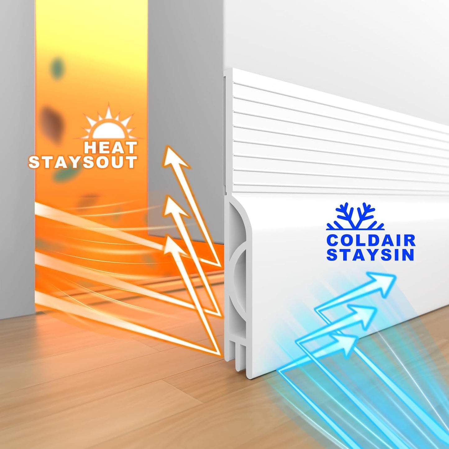 Door Draft Stopper,Door Sweep for Bottom of Door,Weather Stripping Door Seal Draft Guard Blocker Noise Cold Air Insulation Soundproofing for Exterior Interior Home Improvement(White, 78")