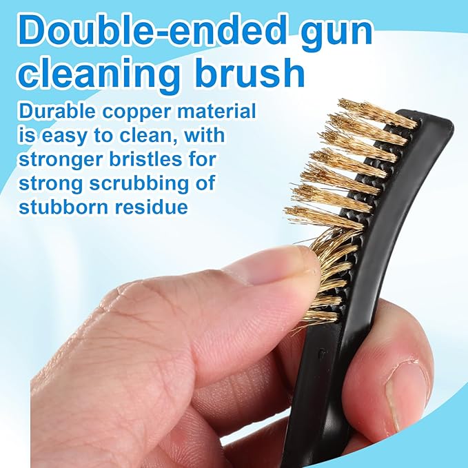Boao 20 Packs Double-Ended Gun Cleaning Brushes 7 Inch Nylon All Purpose Cleaning Brush with Plastic Handle (Yellow)
