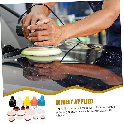GLEAVI 1set Polishing Sponge Pad Wheel for Cars Self-Adhesive Buffing Pads for Drill Attachments Auto Waxing and Detailing Kit Versatile Sponge Buffers for Vehicle Scratch Repair