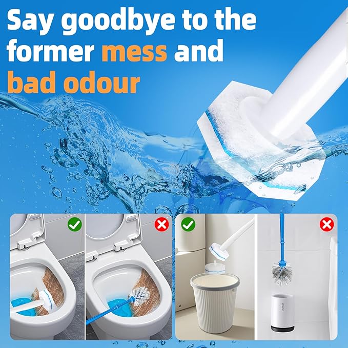 100 Count Toilet Wand Refills Disposable Toilet Brush Toilet Cleaner Refill Pads Wand Kit Scrubber Refills Compatible With Most Brushes No Falling Apart, Fresh Fragrance