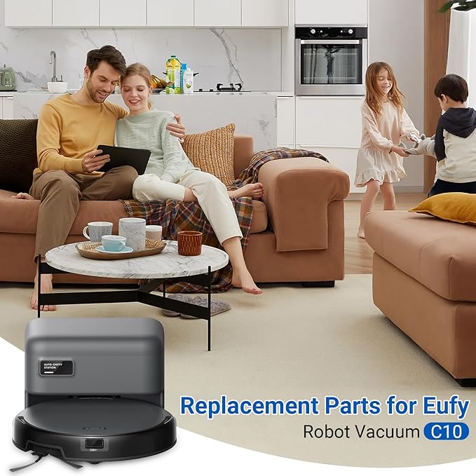 Replacement Kit for Eufy C10 Robot Vacuum – Includes: 2 Main Brushes, 4 Filters, 6 Side Brushes, 6 Dust Bags, 6 Scented Tablets, 1 Cleaning Brush & 1 Screwdriver