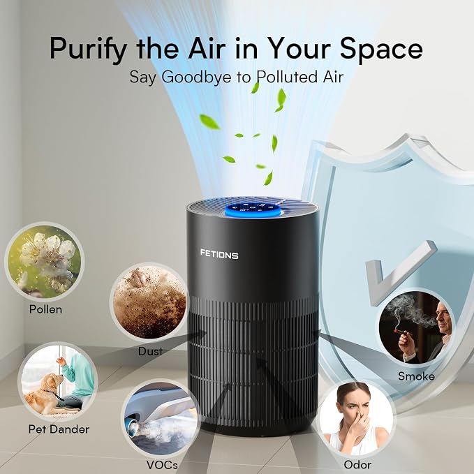 Air Purifiers for Bedroom Home up to 1200Ft²,HEPA Air Purifier for Home | with Sleep Mode, 3 Speeds, Timer, Aroma Function,Safety Child Lock