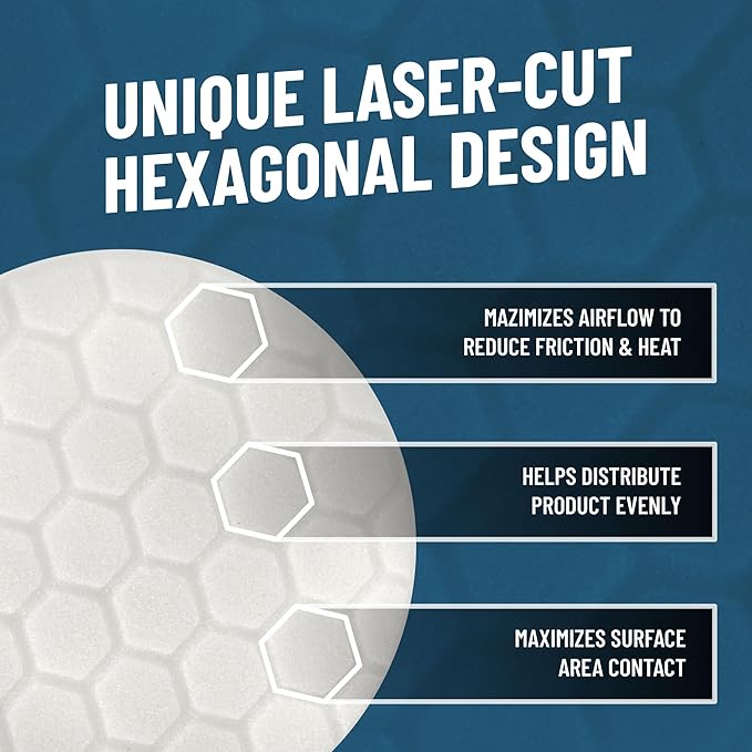 Chemical Guys Hex-Logic Ultra Light Cut Polishing Pad White (5.5 Inch) (3 Pack) – Foam Finishing Pads for Swirl Removal, Gloss Boosting & Final Polish