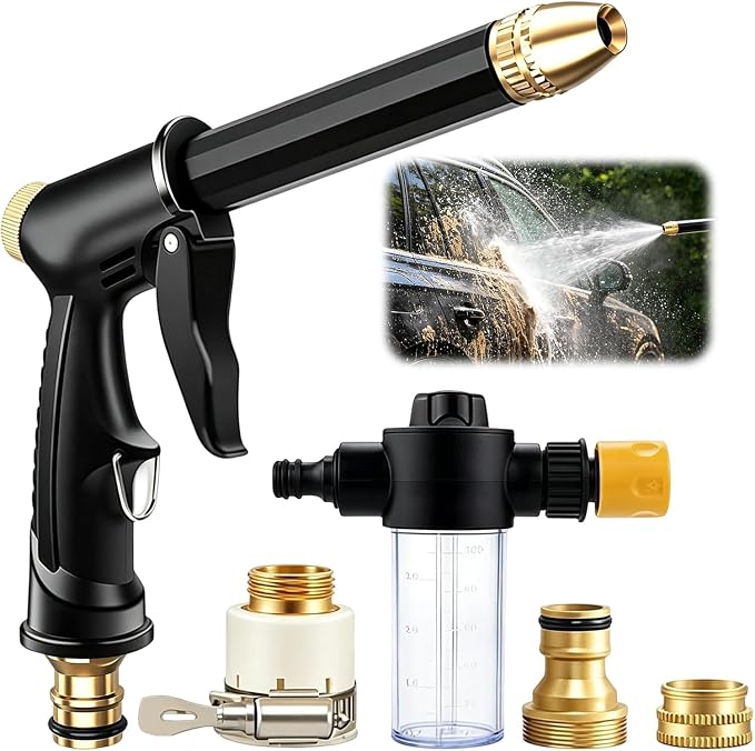 KLIFE Jet Nozzle Power Washer for Garden Hose, Upgrade Pressure Washer Wand, Adjustable High Pressure Water Nozzle for Car Washing Patio Garden Outdoor Cleaning
