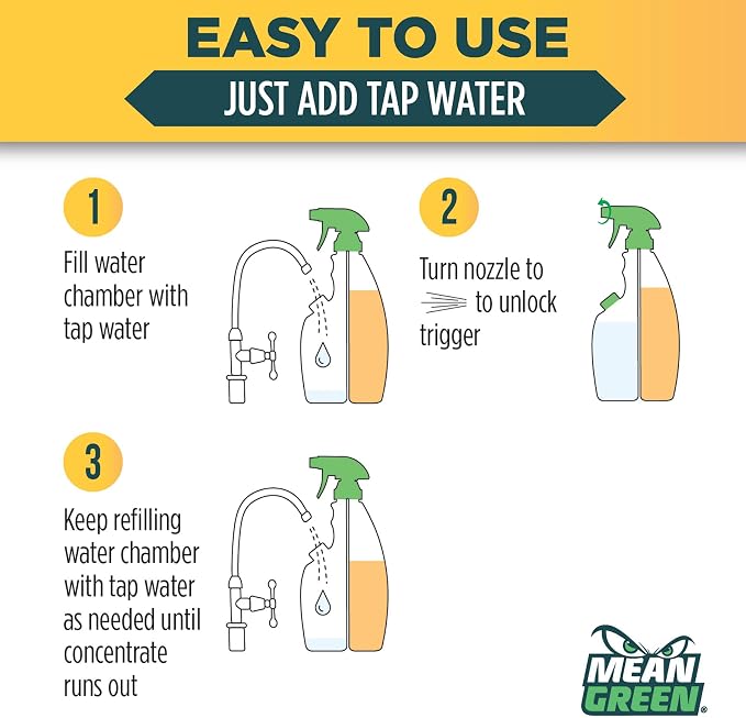 Mean Green Refillable Ultra Powered Concentrate Bathroom Cleaner, Tropical Breeze, 14.3 Ounce, 6 Pack