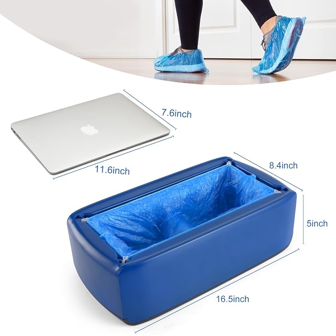 LYSHIYI Shoe Covers Machine Automatic Shoe Cover Dispenser with 200pcs Disposable Plastic Shoe Cover for Home, Office, Supermarket, Factory, Hospital (Blue)