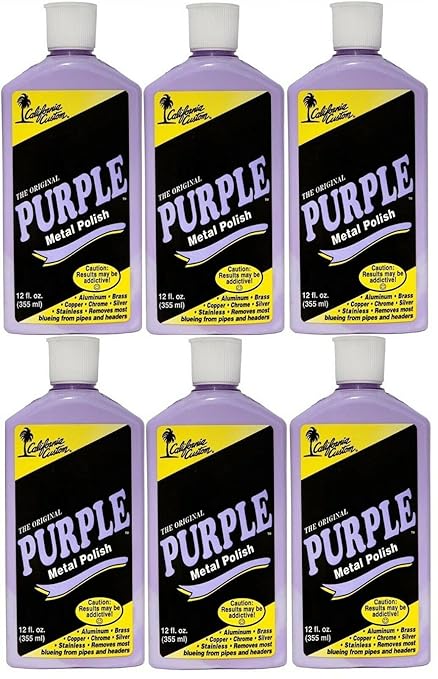 CALIFORNIA CUSTOM Products – The Original Purple Metal Polish, No Silicone, Body Shop Safe, Great for Aluminum, Brass, Copper, Chrome, Silver, Stainless and Gold, Made in The USA (6)