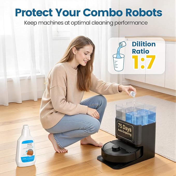 CPLIKE Floor Cleaning Solution for iRobot Roomba 100, 200, 400, 500 Combo Series Vacuum & Mop Robot, Combo i5, i5+, j5, j5+, j7+, j9+, Essential & Braava Jet 240, Multi-Surface Hard Floor, 6 Pack