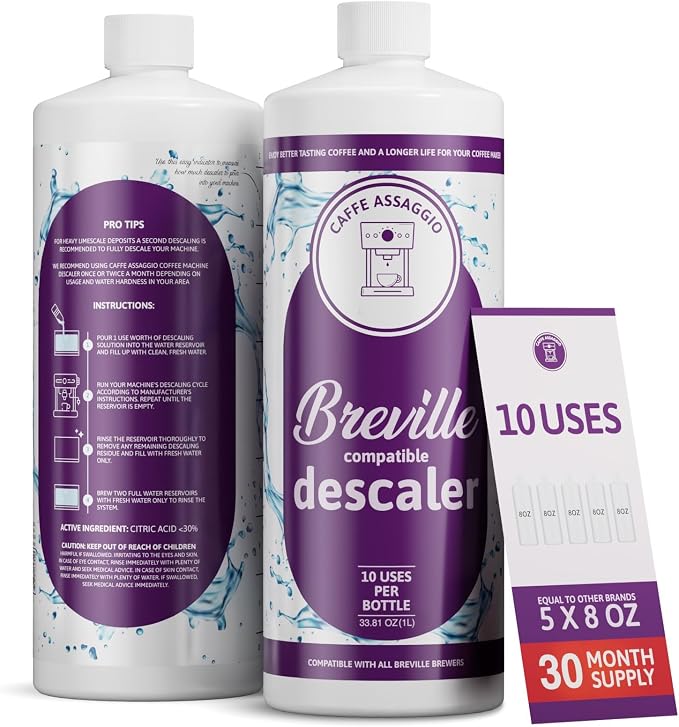 Breville Descaler (10 Uses) Specially Formulated to Descale and Clean Your Breville Espresso Machine Carbon Friendly Descaling Kit 2.5 Year Supply