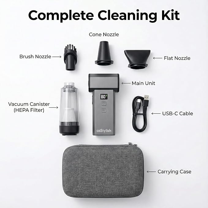 Vortex: 130,000RPM 2-in-1 Handheld Turbo Fan, Air Duster & Mini Vacuum | Brushless Power, 100-Speed Control, LED Display