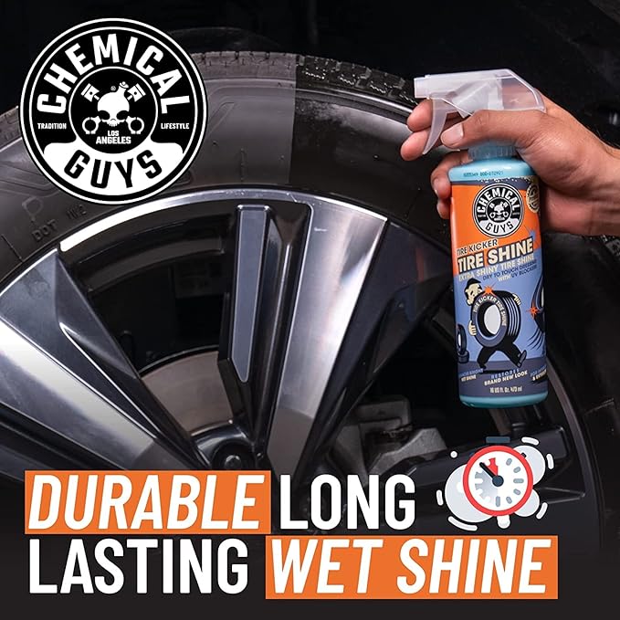 Chemical Guys Wheel Cleaner & Tire Protectant Bundle with (1) 16 oz TVD11316 Tire Kicker Tire Shine and (1) 16 oz CLD_997_16 Diablo Wheel Cleaner