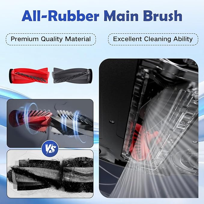 28 Pack Accessories Kit for Roborock Saros 20, Saros 10R, Qrevo CurvX, Curv 2 Pro Robot Vacuum Replacement Parts, 2 Main Brush, 4 Filters, 6 Side Brushes, 6 Mop Pads, 6 Dust Bags